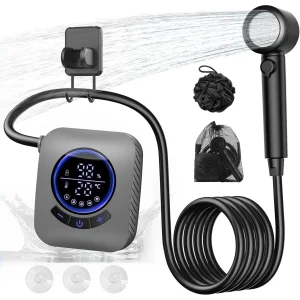 Portable Outdoor Shower Pump with 4 Spray Modes
